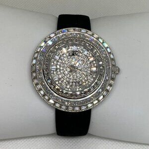 Adee Kaye women watch ak9707-lwt iced dial SilverTone tone 42mm quartz running